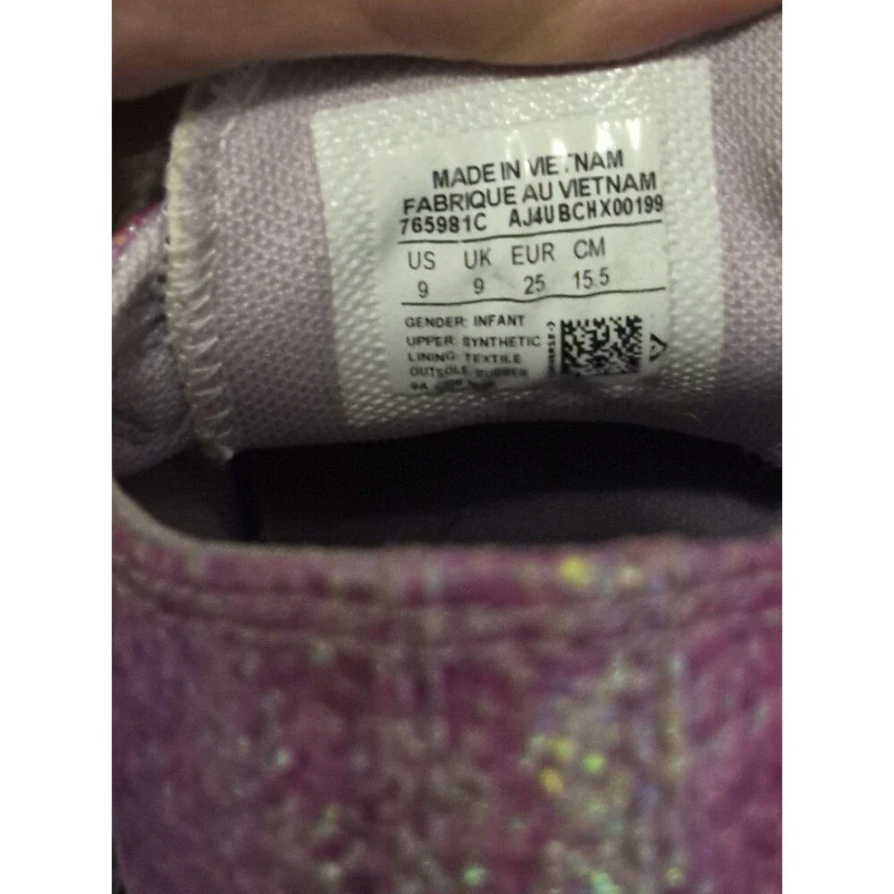 Converse Pink Glitter Sparkle Toddler Size 9 Skater Girly